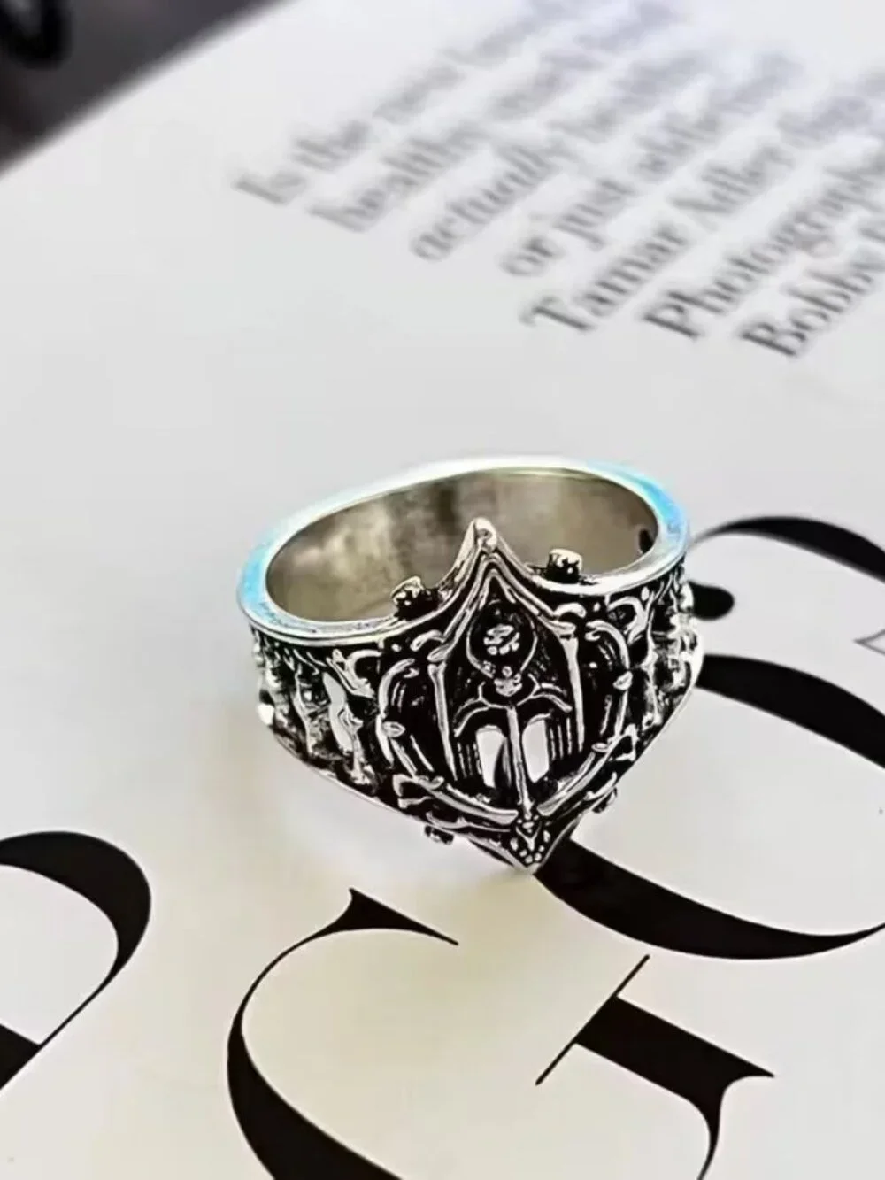 Classical Gothic Retro Cross-Border Castle Ring